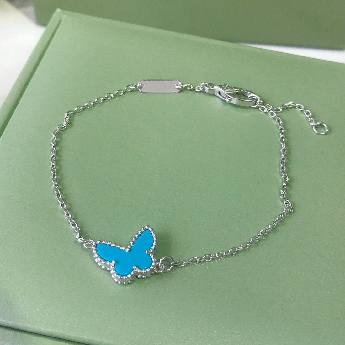 Butterfly Turquoise Silver Bracelet