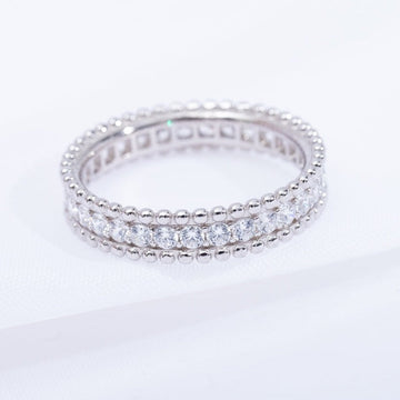 Perlee Diamond Silver Ring
