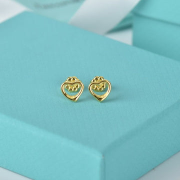 Open Heart Stud Earrings