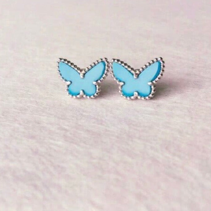 Butterfly Turquoise Silver Earrings