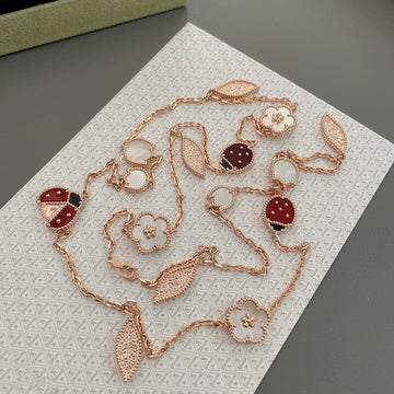 Lucky Spring 15 Motifs Pink Gold Necklace