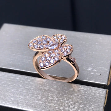 Butterfly Pink Gold Diamond Ring