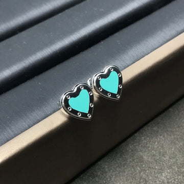 Heart Stud Silver Earrings