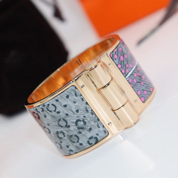 Multicolor Pink Gray Hinged Bracelet 36MM