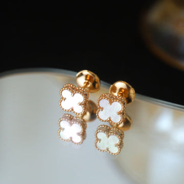 Clover Mini Pink Gold Mop Earrings