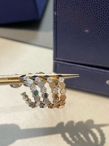 Honee Pink Gold Diamond Hoop Earrings