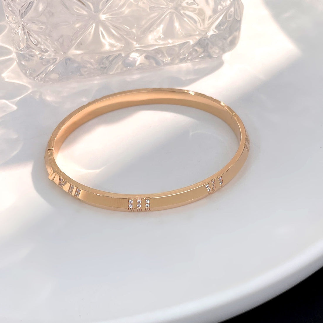 Atlas Bracelet 6MM Diamond Pink Gold