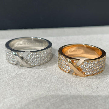 Liens Evidence Pink Gold Diamond Paved Ring