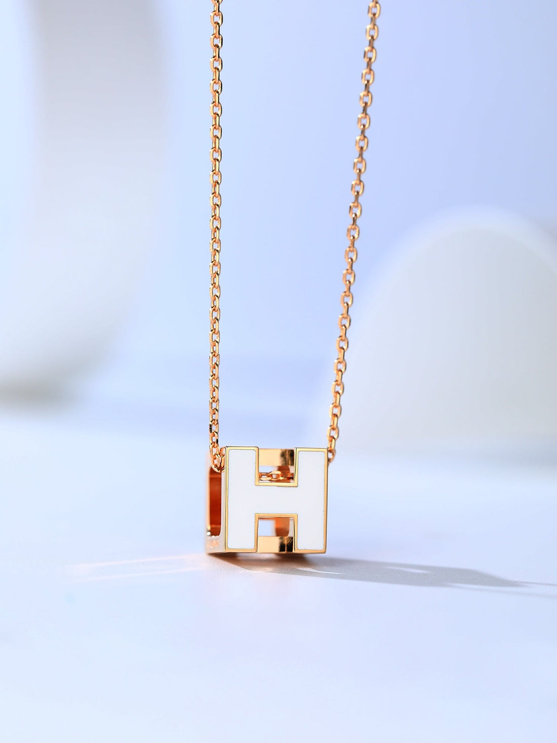 H Cage Pink Gold Necklace