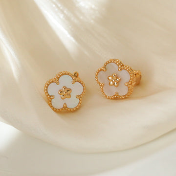 Lucky Spring Pink Gold Mop Earrings
