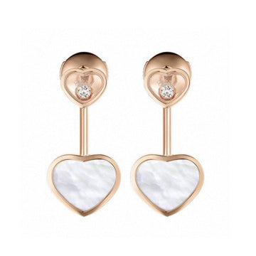 Happy Heart Pink Gold Drop Earrings