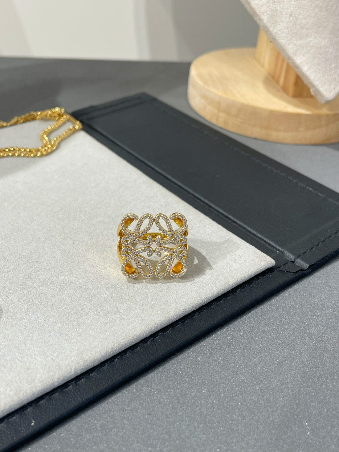 Annagram Diamond Paved Gold Ring
