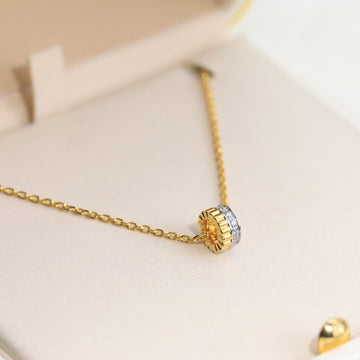 Quatre 2 Row Pedant Gold Diamond Necklace