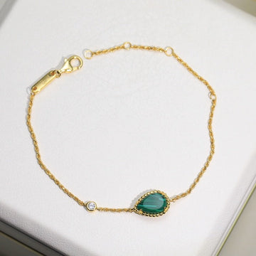 Boheme Malachite Gold Chain Bracelet