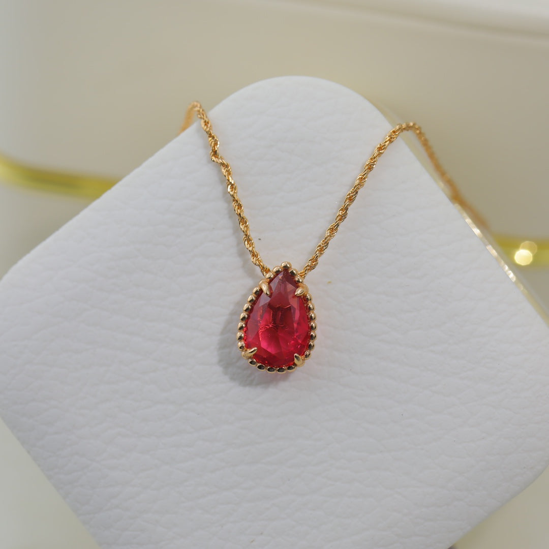 Boheme Carnelian Pink Gold Necklace