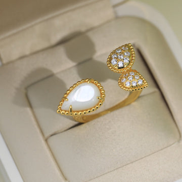 Boheme 3 Motif Mop Diamond Gold Ring