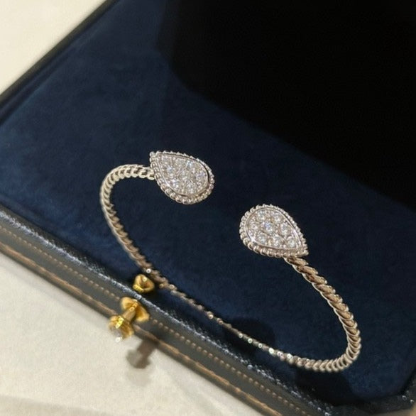 Boheme Diamond Silver Open Bracelet