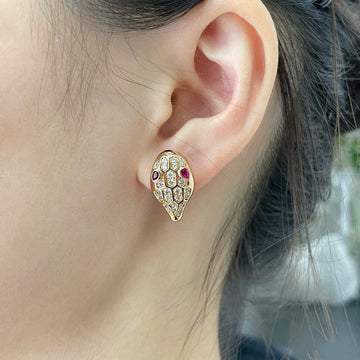 Serpent Diamond Stud Earrings