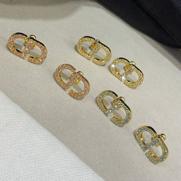 Petit CD Diamond Gold Earrings