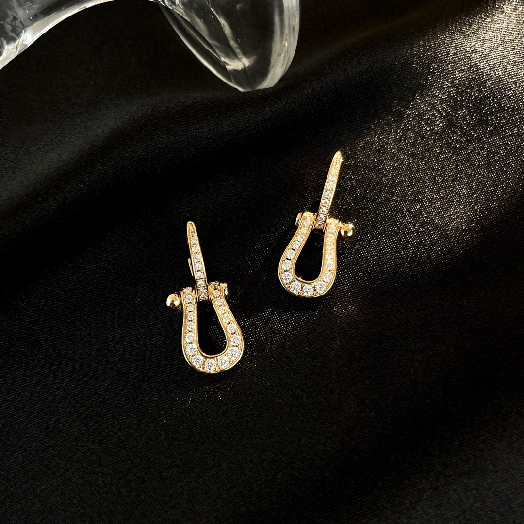 Force 10 Full Diamond Drop Earrings Medium Model