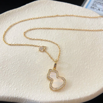 Wulu 2 Motif Mop Pink Gold Necklace