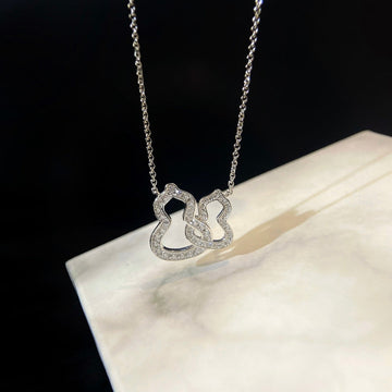 Wulu Double Diamond Silver Necklace