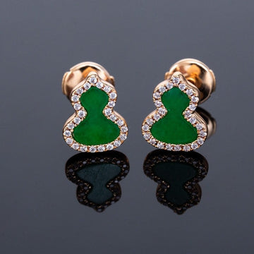 Wulu Diamond Pink Gold Stud Earrings