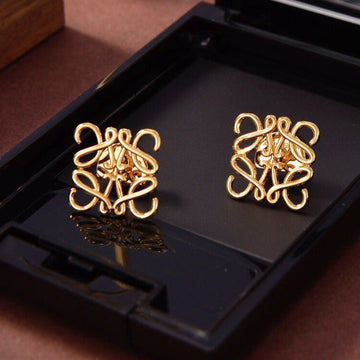 Anagram Large Stud Gold Earrings