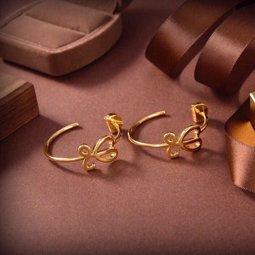 Anagram L Hoop Gold Earrings