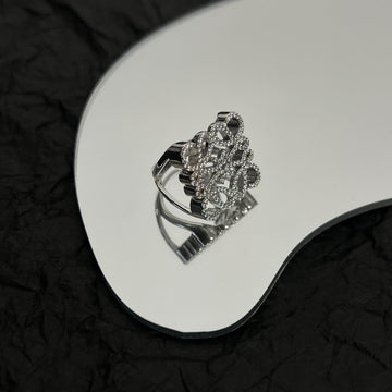 Paved Anagram Silver Ring