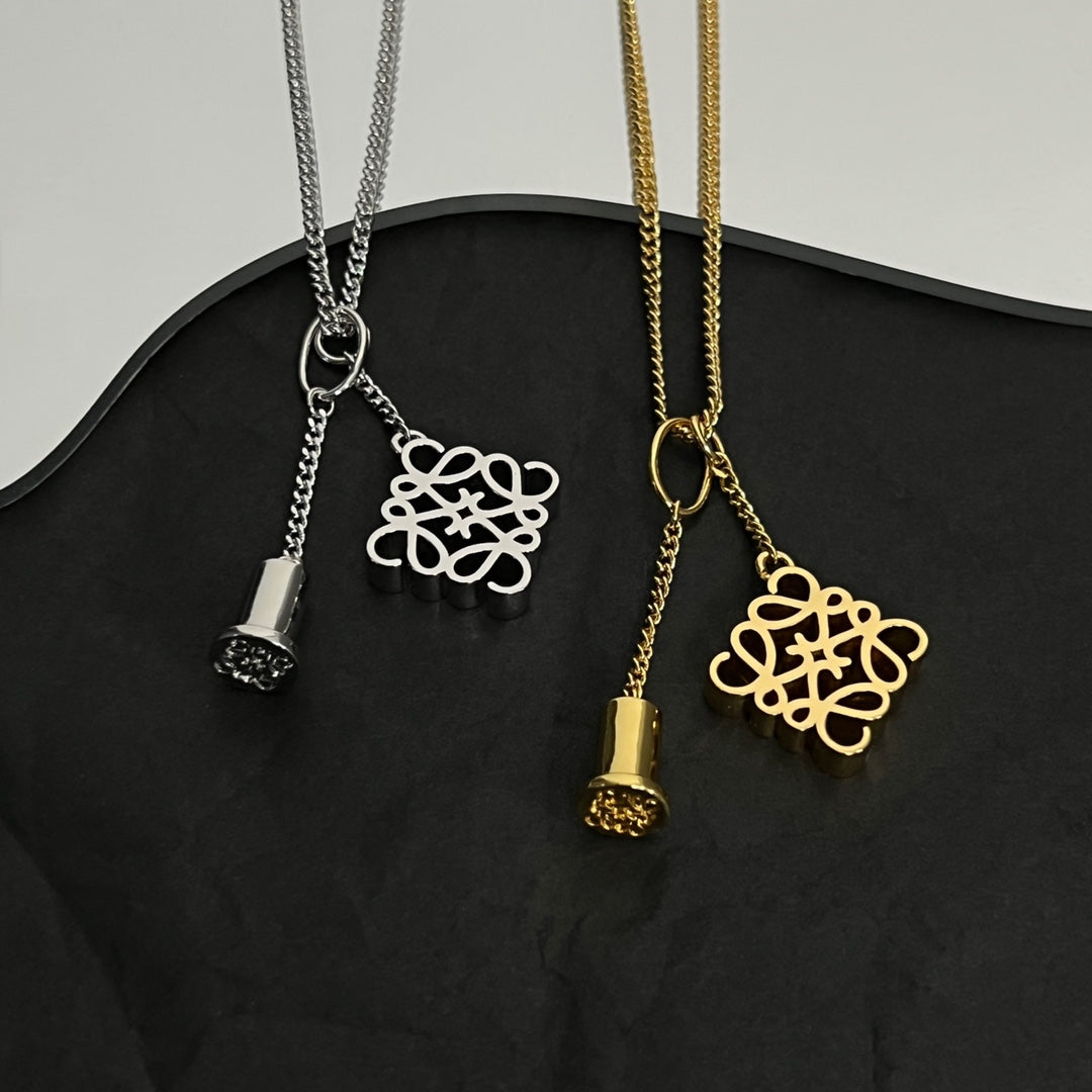 Anagram Double Charm Necklace