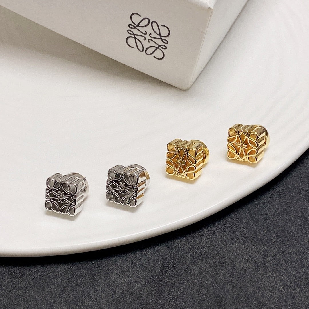 Anagram Silver Mini Stud Earrings