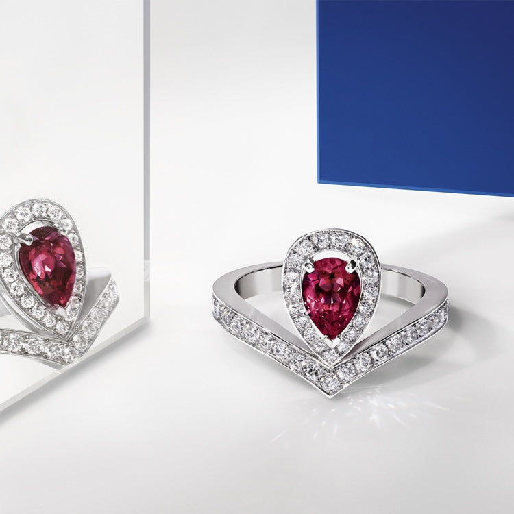 Josephine Red Diamond Silver Ring