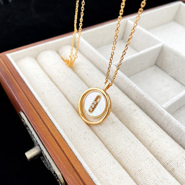 Lucky Move Mop Pink Gold Necklace