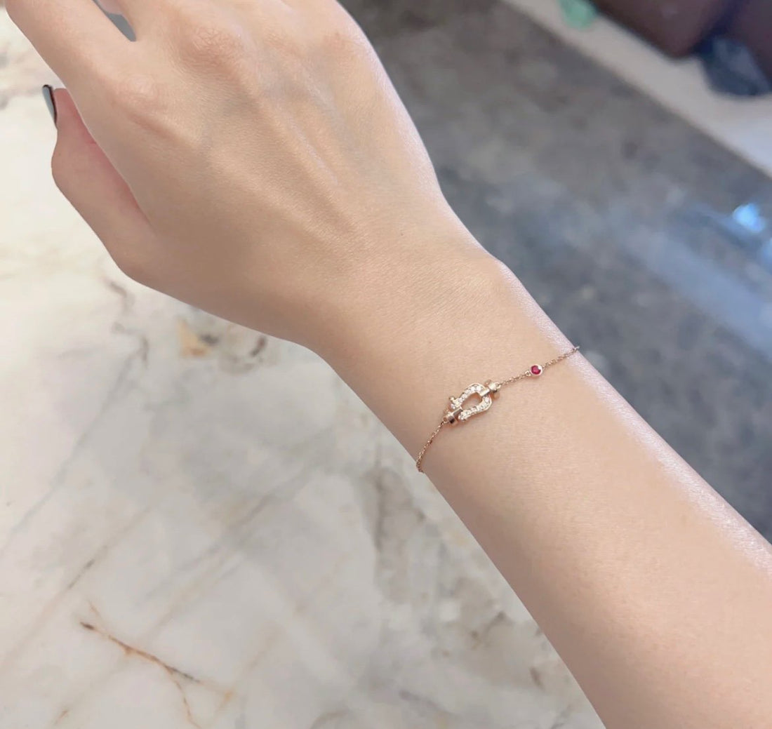 Force 10 Diamond Chain Link Pink Gold Bracelet