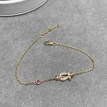 Force 10 Diamond Chain Link Pink Gold Bracelet