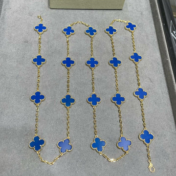 Clover 20 Motif Agate 86CM Necklace