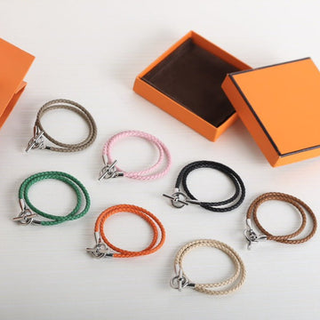 Glenan Double Tour Silver Leather Bracelet