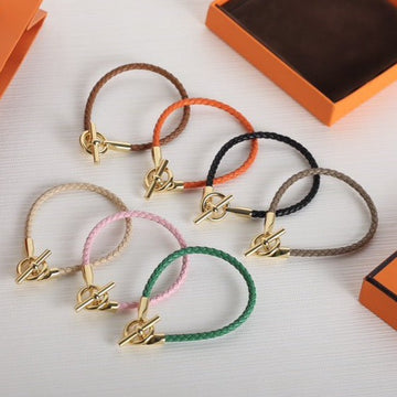 Glenan Gold Leather Bracelet