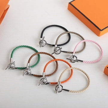 Glenan Silver Leather Bracelet