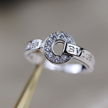 Bv Silver Diamond Ring