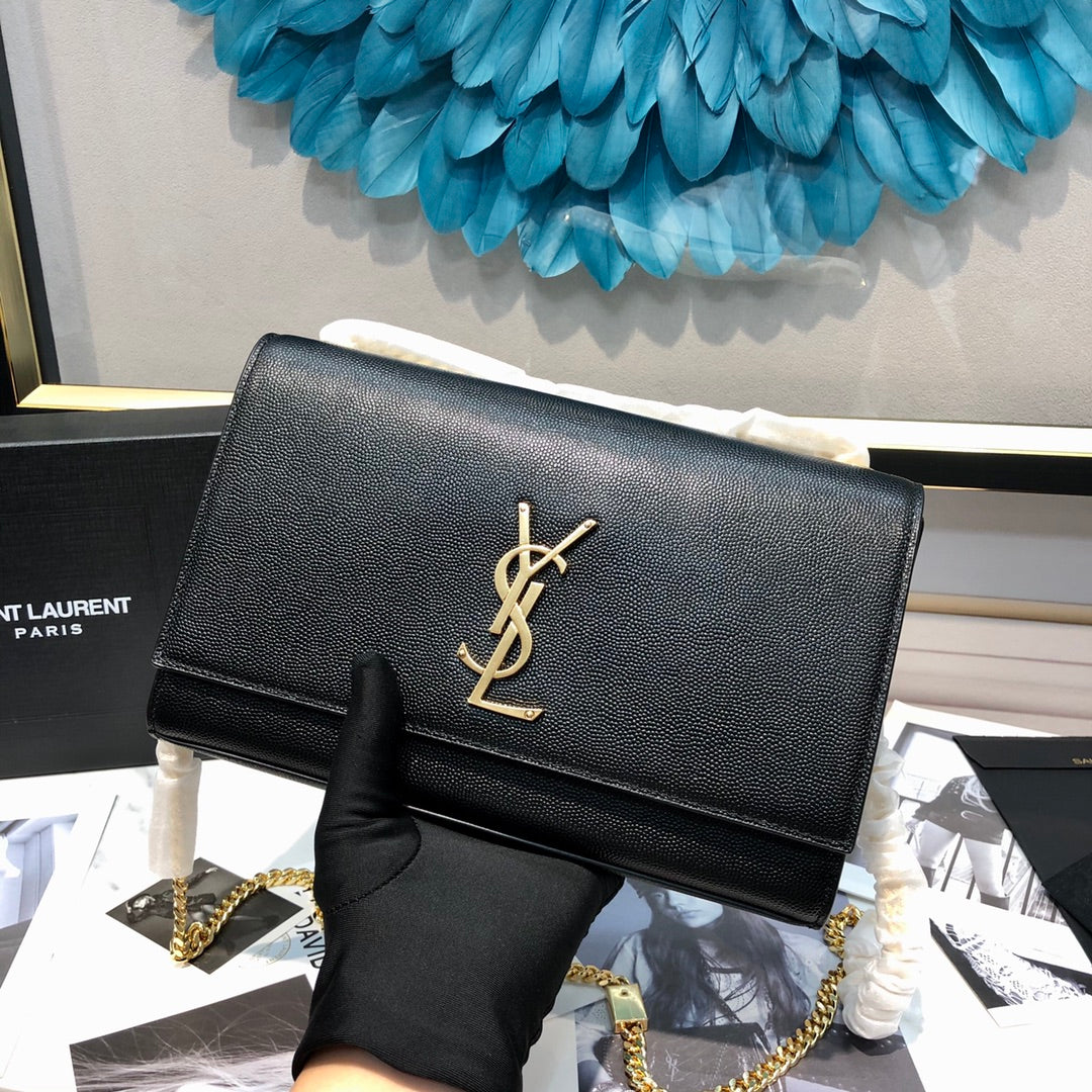 Kate Medium 24CM Black Grained Calfskin