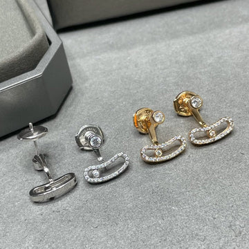 Move Uno Pink Gold Diamond Earrings