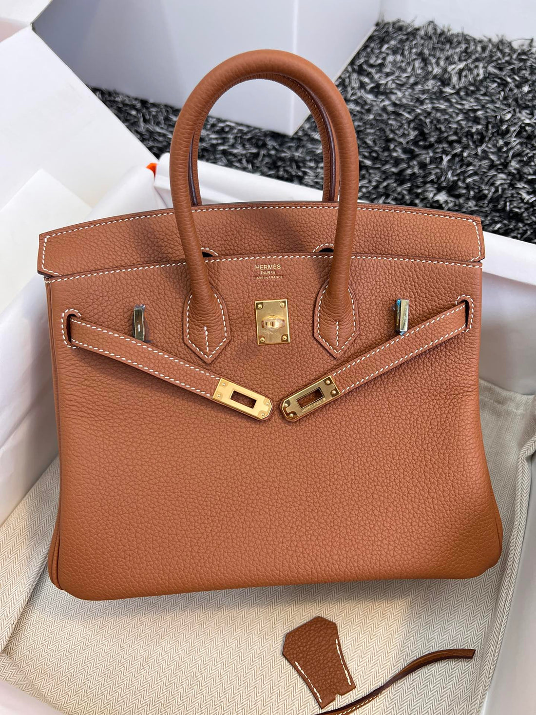HM Birkin 25CM Gold Togo Leather Gold Hardware