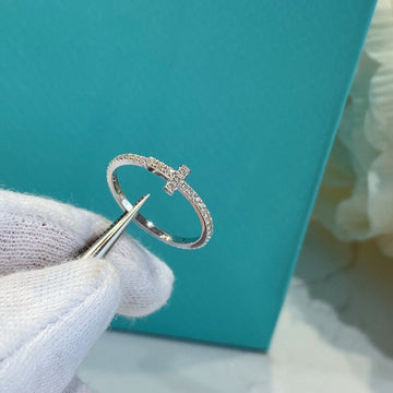 T Small Ring Diamond Silver