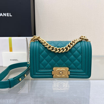 Boy Bag Small 20 Dark Green Caviar Gold Hardware