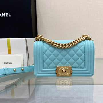 Boy Bag Small 20 Cloud Blue Caviar Gold Hardware