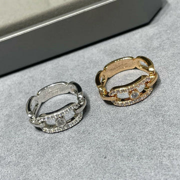 Move Link Diamond Paved Ring