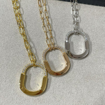 Lock Medium Pendant Diamond Necklace