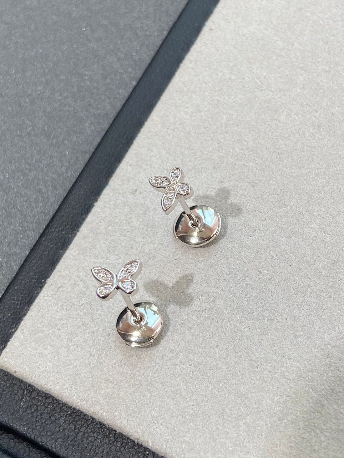 Classic Butterfly Petite Diamond Silver Necklace